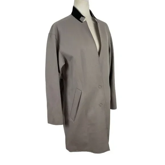 New Rag & Bone Clifton Virgin Wool Snap Coat Jacket Light Grey Size 4 Preppy Job - Picture 10 of 16